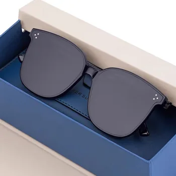 GM Унисекс модни кръгли мъжки и дамски слънчеви очила, черна смола UV400 защита слънчеви очила S59649