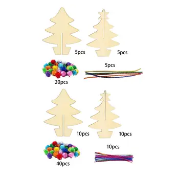 Коледно дърво дърво парчета живопис комплект DIY занаяти за семейни дейности