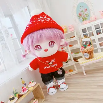 20CM кукла дрехи плюшени кукли червени дрехи облекло прекрасен сняг стил готини неща кукла аксесоари Kpop EXO идол кукли DIY играчки