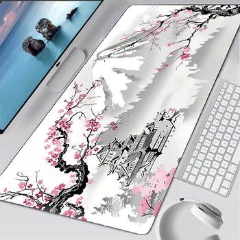 Japan Art Cherry Blossom Deskmat Sakura Gaming Laptop Mouse Pad Персонализирана геймър компютърна мишка Подложка за мишка за офис, Начало