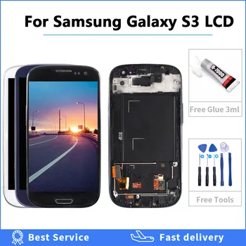 4.7'' I9300 LCD за Samsung Galaxy S3 LCD екран I9305 I9301 I9300I LCD дисплей + сензорен екран дигитайзер събрание с рамка