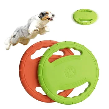1PC Куче летящ диск Интерактивни гумени играчки за кучета Мека плаваща играчка за улов на кучета за обучение на домашни любимци & дъвчене