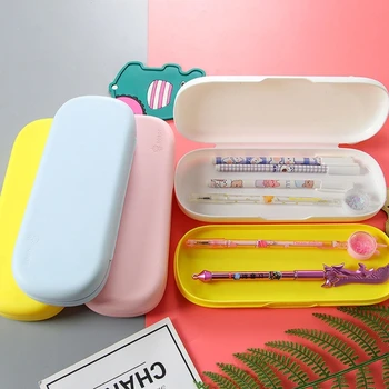 B36C пластмасов молив, кутия за моливи, многофункционални малки контейнери за съхранение с плътен капак за училищни офис консумативи