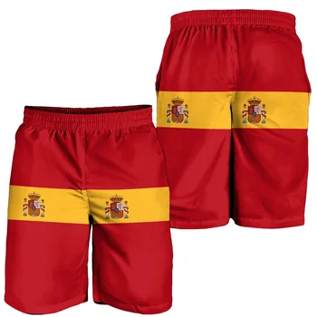 2023 Мъжки и дамски ежедневни шорти, 3D принтирано ретро улично облекло, национален флаг на Испания