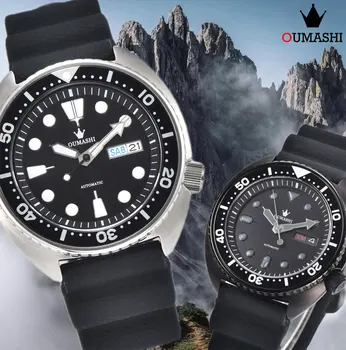 Мъжки часовник 42mm персонализиран нов стил часовник луксозен часовник NH36Движение сапфир стъкло каучук лента мъжки часовникНеръждаема Stee lCase