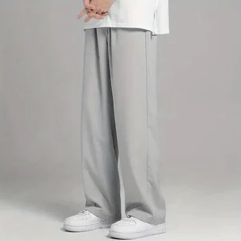 2023 Пролет нов плътен цвят прави панталони мъж ластик хлабав случайни Harajuku панталони японски стил тънки дрехи D18