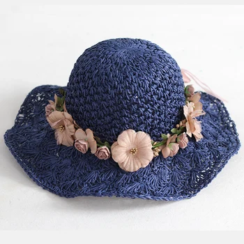 Плажни шапки летни шапки за жени Туризъм и ваканция сенник сламена шапка Ръчно плетен венец слънчева шапка сомбреро панама