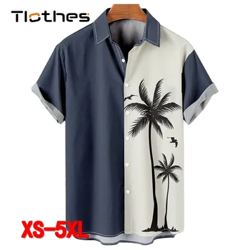 Реколта мъжки бутон надолу къси ръкави риза 80s пачуърк плаж хавайски ризи лято Casuan Aloha плаж риза мъжко облекло