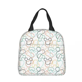 Disney White Мики Маус изолирани обяд чанта голям многократна употреба охладител чанта голяма пазарска кутия за обяд колеж открит Bento торбичка