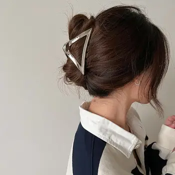 Геометрия дизайни триъгълник нокът за коса мода аксесоари за коса метални геометрични фиби коса челюст клипове жени момичета подарък