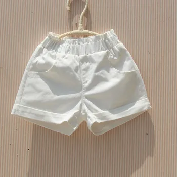 Бебешки летни шорти бели памучни бонбони цвят панталони за деца момичета мода корейски връхни дрехи къси детски дрехи 4 8 12 16години