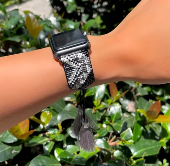 Горещи продажба нов дизайн луксозен Miyuki мъниста писмо Apple Watch Band Фитнес Smart каишка за Apple Watch Band