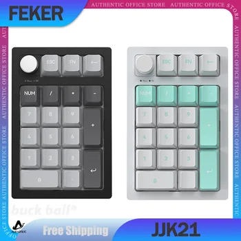 Feker JJK21 Мини номер клавиатура 3 режим USB / 2.4G / Bluetooth безжични калкулатори 20 клавиша Механични аксесоари за клавиатура Работа по игри