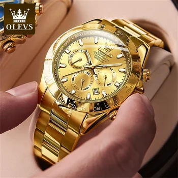 OLEVS Мъжки часовници Класически луксозен автоматичен механичен оригинален ръчен часовник за мъж 24-часова седмица дата дисплей водоустойчива мода