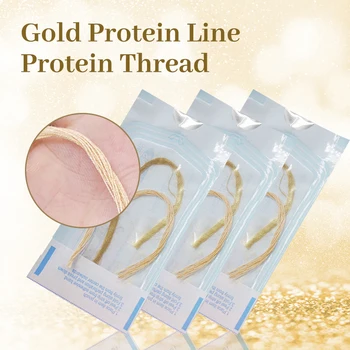 Protein Line Gold Beauty Line Стягаща за лице Без игла за лице Абсорбируема фина линия Колагенова линия Анти-стареене Същност
