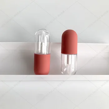Mini Capsule Liquid Foundation Cosmetics Bottling Travel Portable Skin Care Bottle Pencil Refilable Bottle with Lip Brush