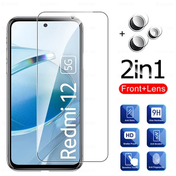 2in1 За Xiaom Redmi 12 5G предно закалено стъкло Readmi 12 4G Redmy камера обектив защитен филм 9H екран протектор против разбиване
