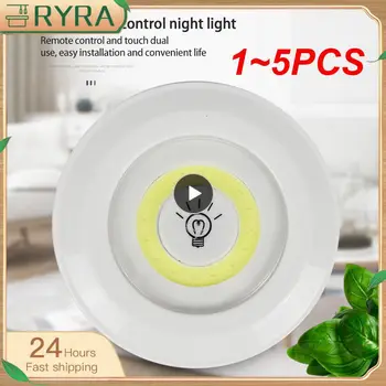 1~5PCS Супер ярък кочан под кабинета светлина LED безжично дистанционно управление димиране гардероб нощна лампа Начало спалня кухня