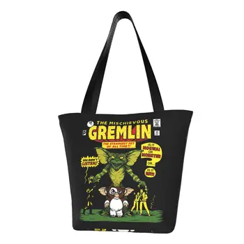 Палавите Gremlins Чанта за пазаруване на хранителни стоки Мода платно купувач рамо голяма пазарска чанта голям капацитет Mogwai Gizmo чанта