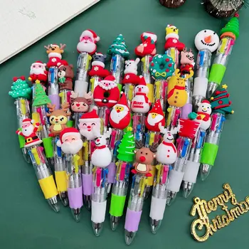 20Pcs/Lot Kawaii Коледа мини химикалка сладък карикатура Mulitcolor писалки 4 цвят деца училище писане канцеларски материали подаръци
