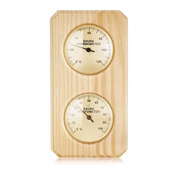 Дървен термометър за сауна и хигрометър 2 в 1 Измерване на температурата на влажността за дома Семеен хотел Сауна стая