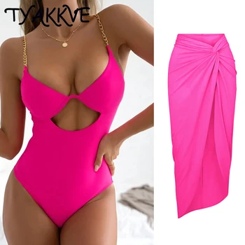 TYAKKVE 2023 Секси бикини едно парче бикини комплект 3D цвете бански костюм жени бански женски пола бански летен плаж рокля