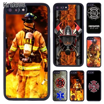 Krajews пожарникар пожарникар Калъф за телефон за iPhone SE2020 15 14 6S 7 8 плюс 11 12 мини 13 Pro X XR XS Макс капак черупка кок