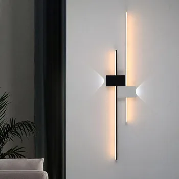 Модерна LED лампа за стена Проста Noridc линейна вътрешна стена светлина спалня нощно легло хол фон коридор декорация стена лампа