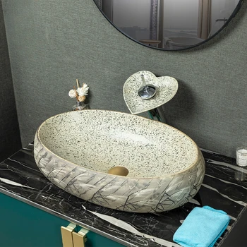 Мивка за баня вкъщи ретро китайски квадратен единичен басейн артистичен творчески мивка