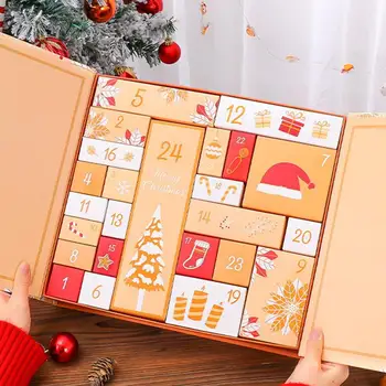 Коледен адвентен календар 24 дни SurpriseBox Коледно обратно броене празна подаръчна кутия изненада за деца семейство DIY сватбена украса