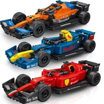 Технически експерт Формула 1 състезателни автомобилни градивни блокове Мини F1 Supercar City Sports Vehicle Модел тухли Играчки за деца Подаръци