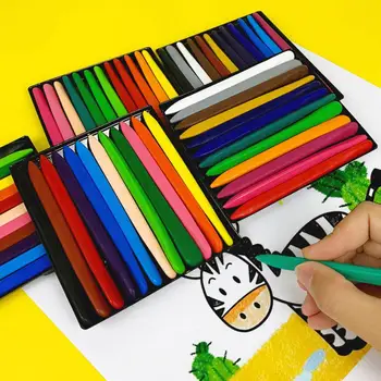 Триъгълен восъчен пастел Безопасни пастели Богат цвят водоустойчиви предучилищни пособия за деца Ултра-леки мини пръчки за училище
