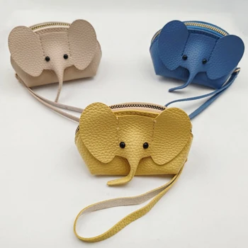 PU кожа слон пари чанта жени монета чанта с ключодържател многофункционални цип чанти за съхранение ключ случай