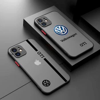 Луксозен спортен автомобил Volkswagens телефон случай за Xiaomi Redmi Забележка 12 11 10 10C 10X 9 9A 9T 9C K40 Pro плюс матово прозрачно покритие