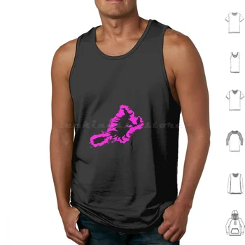 Witch Evil Pink And Black Silhouette Tank Tops Print Cotton Evil Scary Spooky Halloween Flying Cat Vert Custom