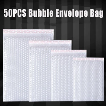 50pcs балон плик чанта бяла водоустойчива поли балон пощенски непрозрачни самозапечатващи лепило бутикови чанти за доставка пакети чанта