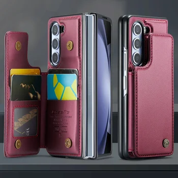 for samsung z fold 5 Wallet Function Кожен калъф за чанта Coque за Samsung Galaxy Z Fold 5 Fold5 5G джобни калъфи за телефони