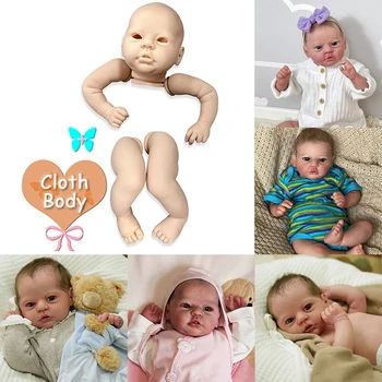 19Inch Evi Reborn Kit Реалистичен мек на допир Свеж цвят Незавършен небоядисан DIY кукла Части