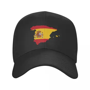 Персонализирана карта на знамето на Испания Бейзболна шапка Жени Мъже Регулируеми испански патриотични татко шапка Открит Snapback Caps