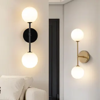 Вътрешни LED стенни светлини за спалня до леглото с 7w G9 крушка Nordic Switch LED стенни лампи Осветление за коридор черно злато