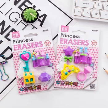 4бр/пакет Princess Castle Series Princess Rubber Eraser Set Kawaii канцеларски консумативи Papelaria подарък