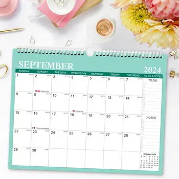 Стенен календар 2024-2025 2024-2025 Стенен календар Английски Планиране на управление на времето за домашен офис училище Месечен организатор с 18