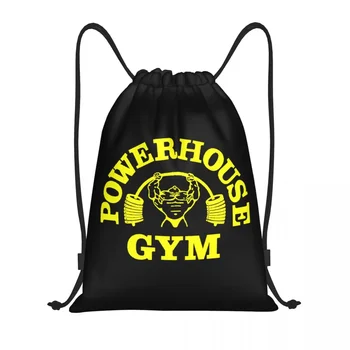 Жълт Powerhouse фитнес шнур раница спортен фитнес чанта за жени мъже фитнес сграда мускул пазаруване Sackpack