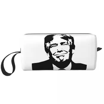 Персонализирана козметична чанта за пътуване на Тръмп Жени Америка САЩ грим тоалетна организатор дами красота съхранение Dopp комплект