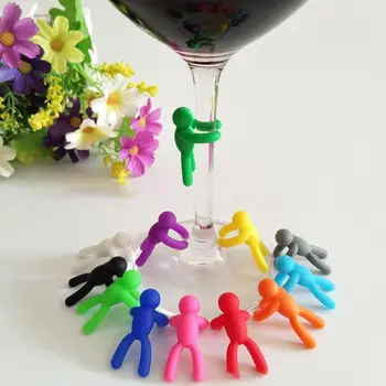 Силиконов маркер Комплект за разпознаване на чаши за вино Етикет за идентификация на чаша за пиене Етикети Tag Признаци за парти Barware аксесоари