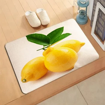 Lemon Pattern Килим Входна изтривалка Неплъзгаща се всекидневна Кухня Спалня Декор Килим Подови постелки Домашен декор