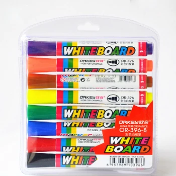 8 PC / Box 8-цветен повтарящ се пълнеж, маркер за сухо изтриване & маркер за бяла дъска за училище и офис, BBB00022