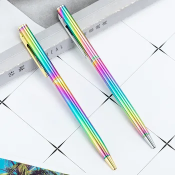 1 парче творчески многоцветен химикалка бизнес метален офис завъртане писалки училище канцеларски материали офис консумативи