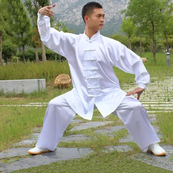 USHINE качество Taichi униформа памук упражнение колан 6 цвята ушу кунгфу облекло за деца възрастни бойни изкуства крило чун костюм