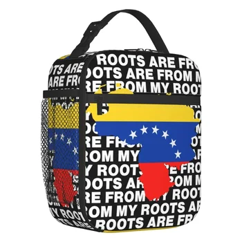 Custom My Roots Are From Venezuela Lunch Bag Men Women Thermal Cooler Insulated Lunch Box For Kids School Children